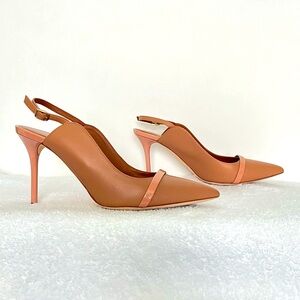 Malone Souliers 85mm Marion sling back beige leather 39.5
